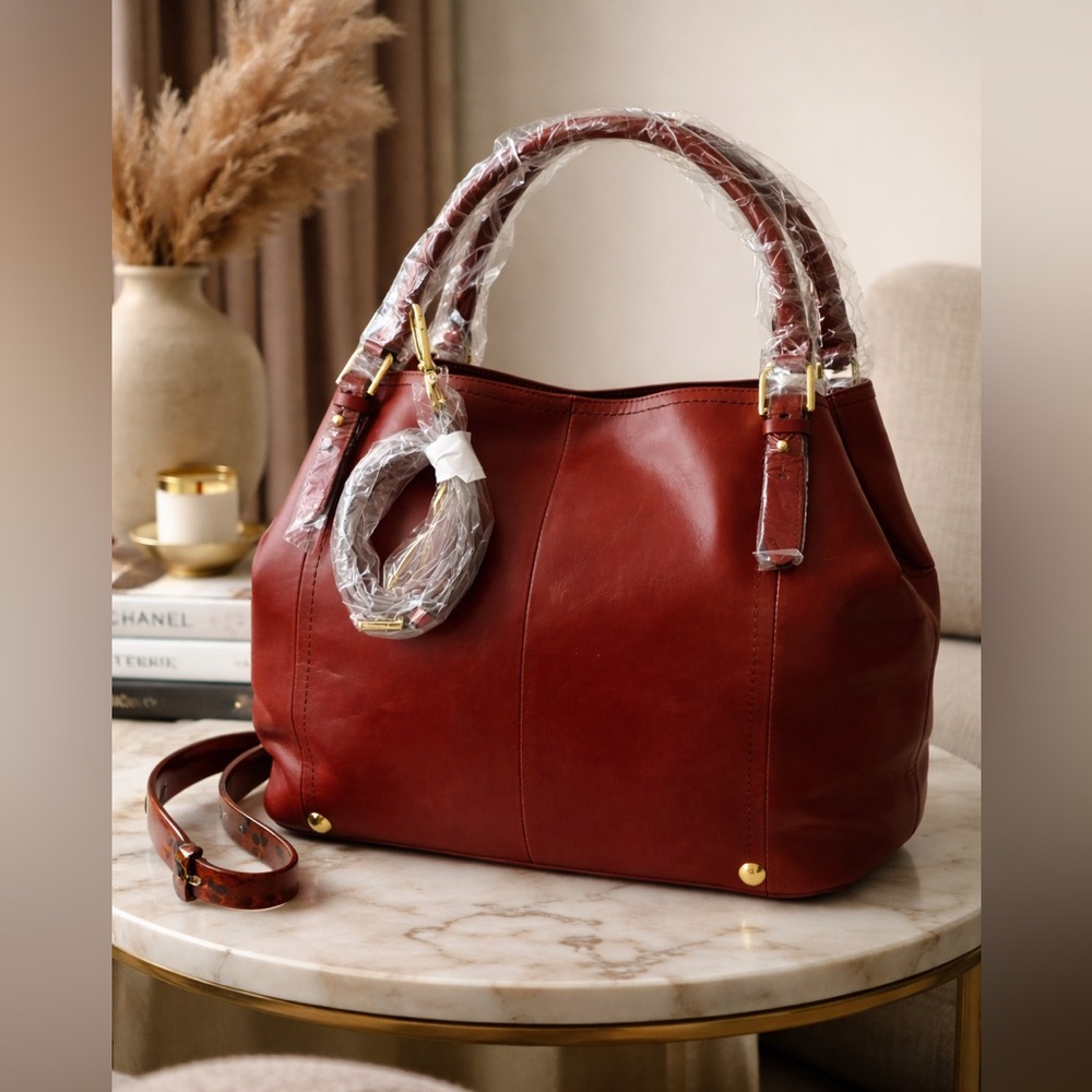 Red Leather Tassel Shoulder Bag - Women - Picture 3 of 16